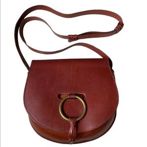 Madewell o ring leather crossbody molded leather saddle bag